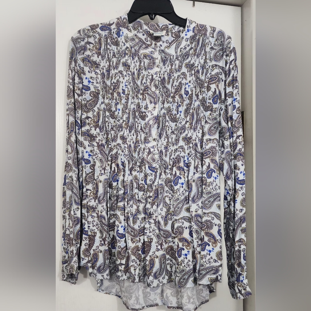 Sundance Blue and Brown Paisley Blouse